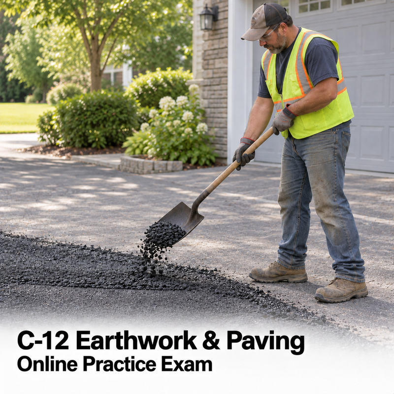 CSLB Earthwork and Paving (C-12): Online Practice Exam cover