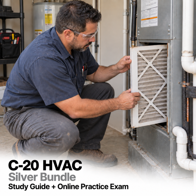CSLB HVAC (C-20): Study Guide and Online Practice Exam cover