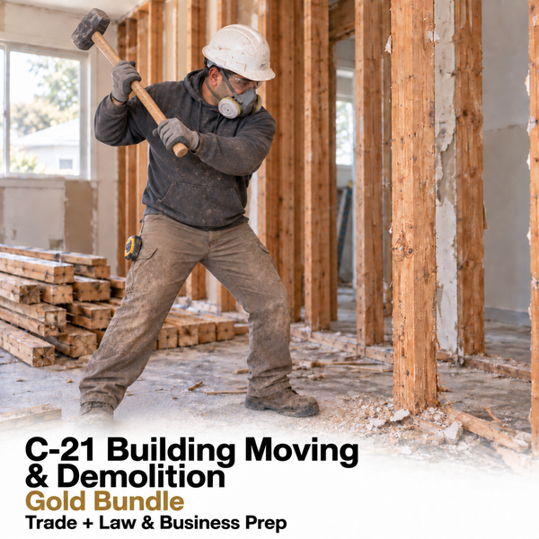 CSLB Building Moving and Demolition (C-21): Study Guide and Online Practice Exam + Law and Business Study Guide and Online Practice Exam