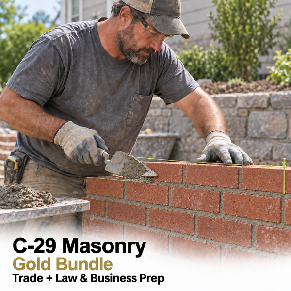 CSLB Masonry (C-29): Study Guide and Online Practice Exam + Law and Business Study Guide and Online Practice Exam