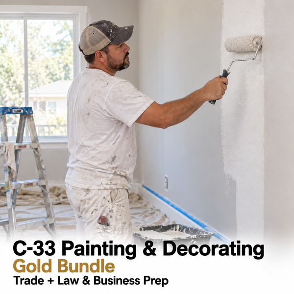 CSLB Painting and Decorating (C-33): Study Guide and Online Practice Exam + Law and Business Study Guide and Online Practice Exam
