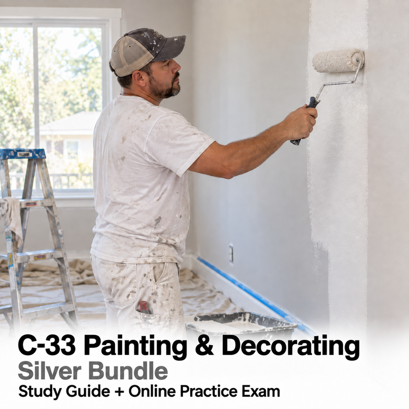 CSLB Painting and Decorating (C-33): Study Guide and Online Practice Exam cover