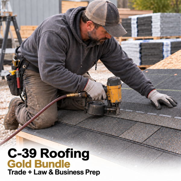 CSLB Roofing (C-39): Study Guide and Online Practice Exam + Law and Business Study Guide and Online Practice Exam