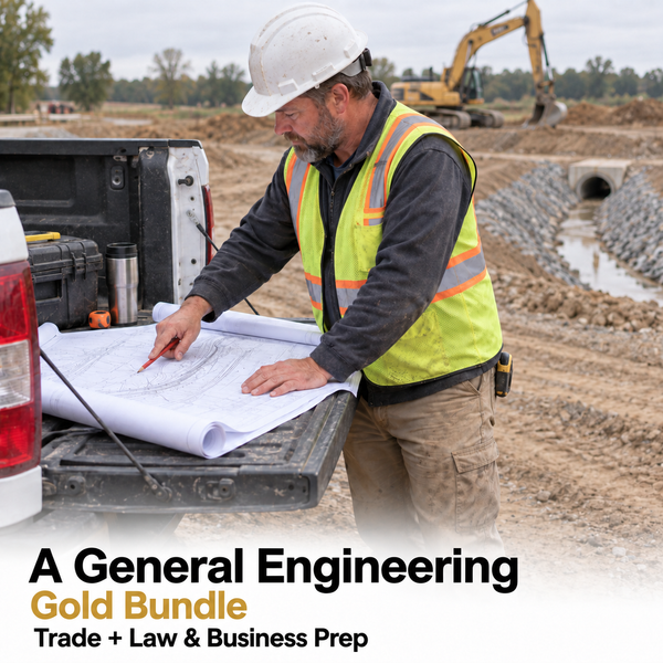CSLB General Engineering (A): Study Guide and Online Practice Exam + Law and Business Study Guide and Online Practice Exam