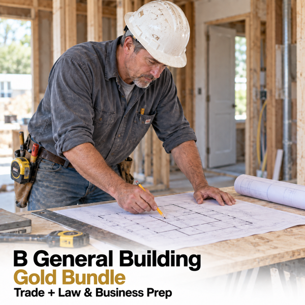 CSLB General Building (B): Study Guide and Online Practice Exam + Law and Business Study Guide and Online Practice Exam